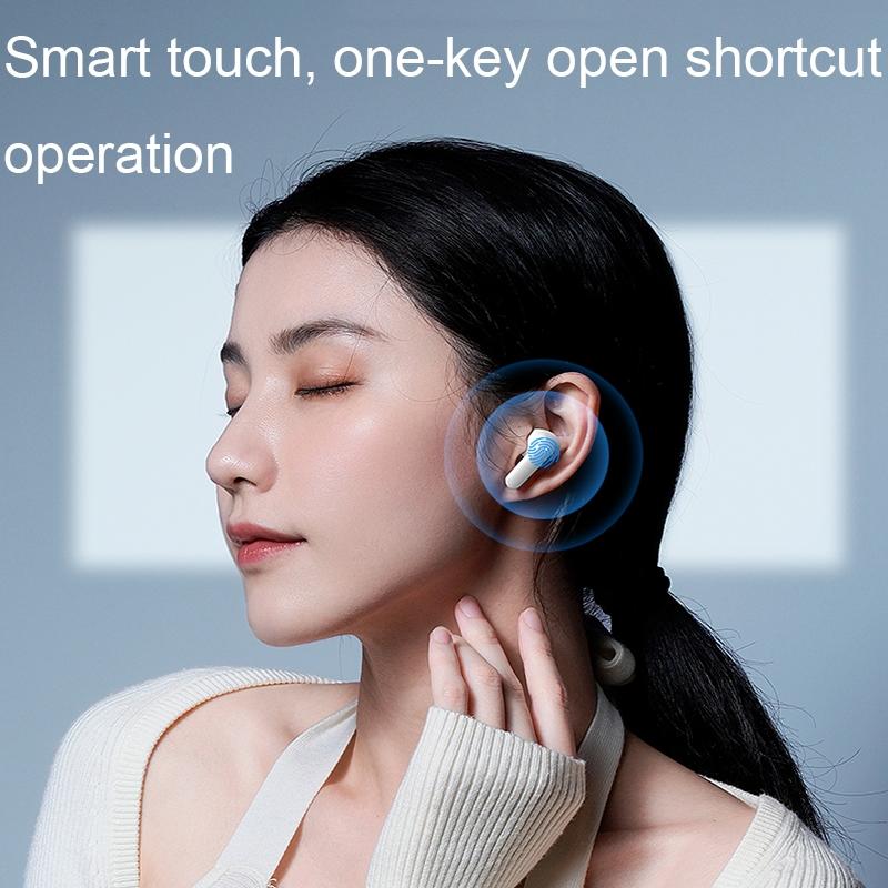 White Dual Noise Canceling Bluetooth Headphones with Anc & Enc Call 5