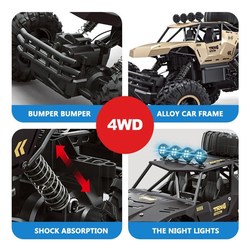 4wd Oversized Alloy Six Wheel Vehicle Rc Car - Black 6