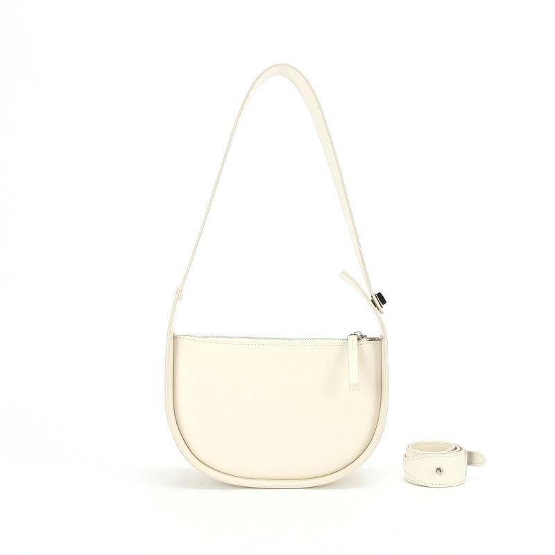 Vintage Semi Circular Underarm Bag White
