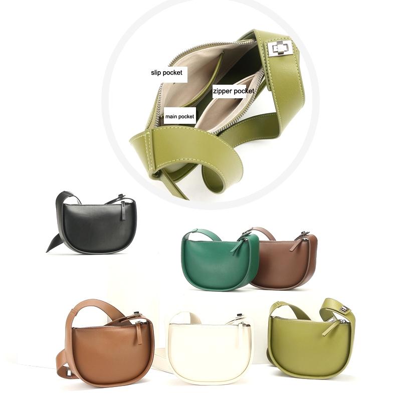 Vintage Semi Circular Underarm Bag White 7