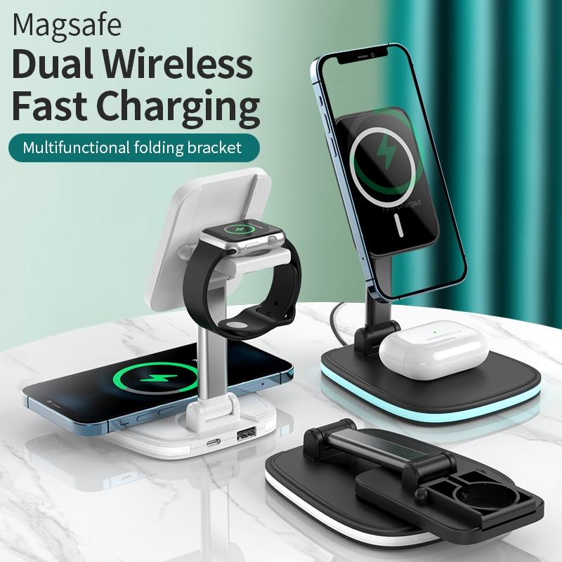 15W Multifunctional Desktop Wireless Charger - Black 4