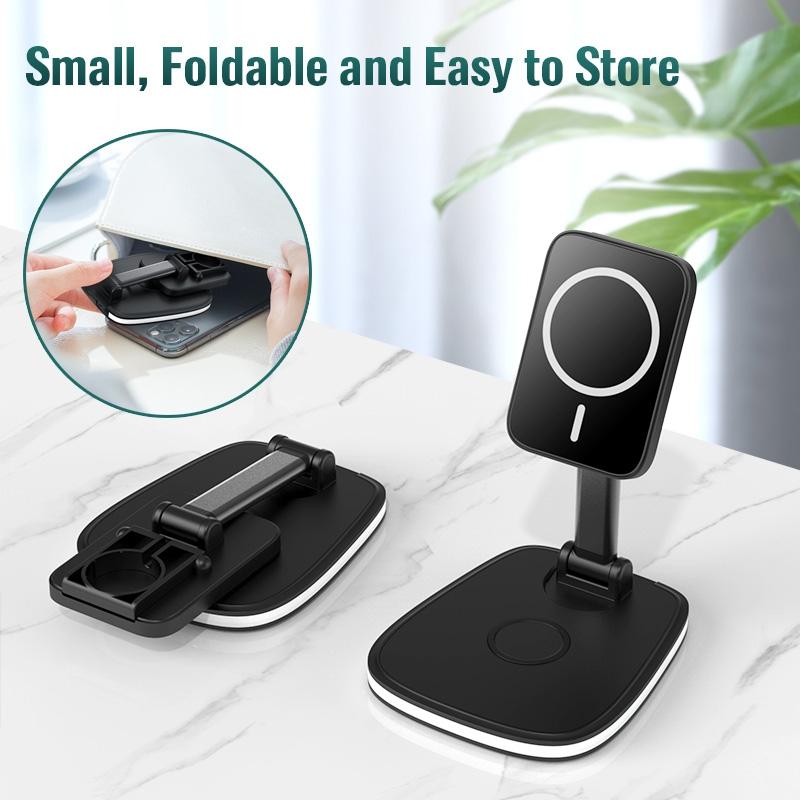15W Multifunctional Desktop Wireless Charger - Black 5