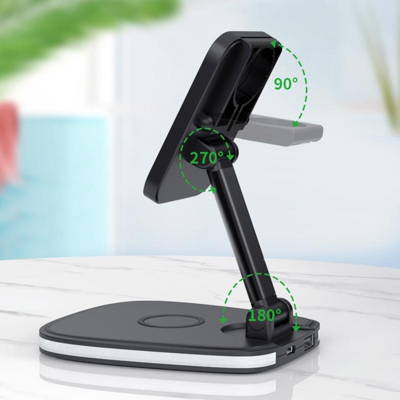 15W Multifunctional Desktop Wireless Charger - Black 6