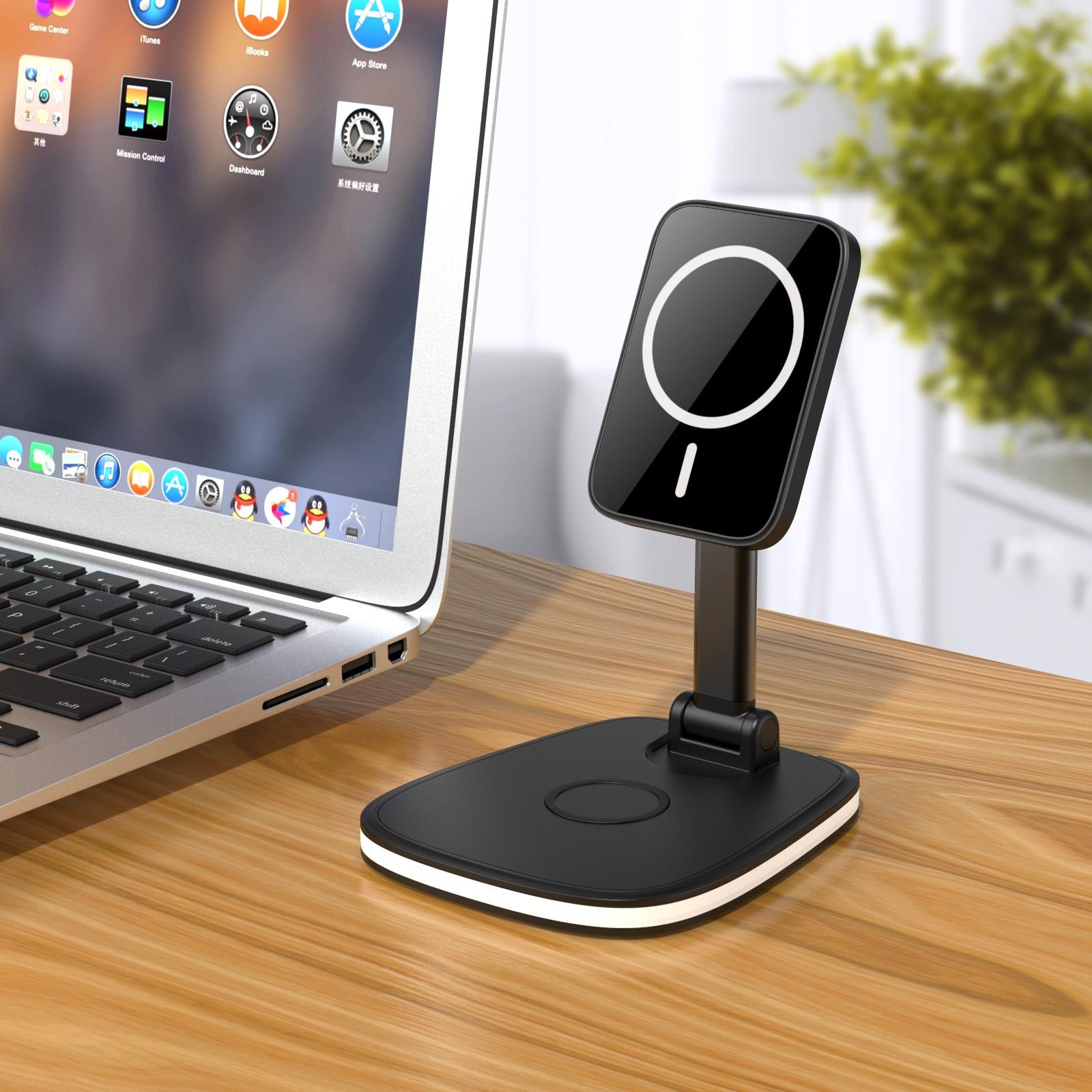 15W Multifunctional Desktop Wireless Charger - Black 12