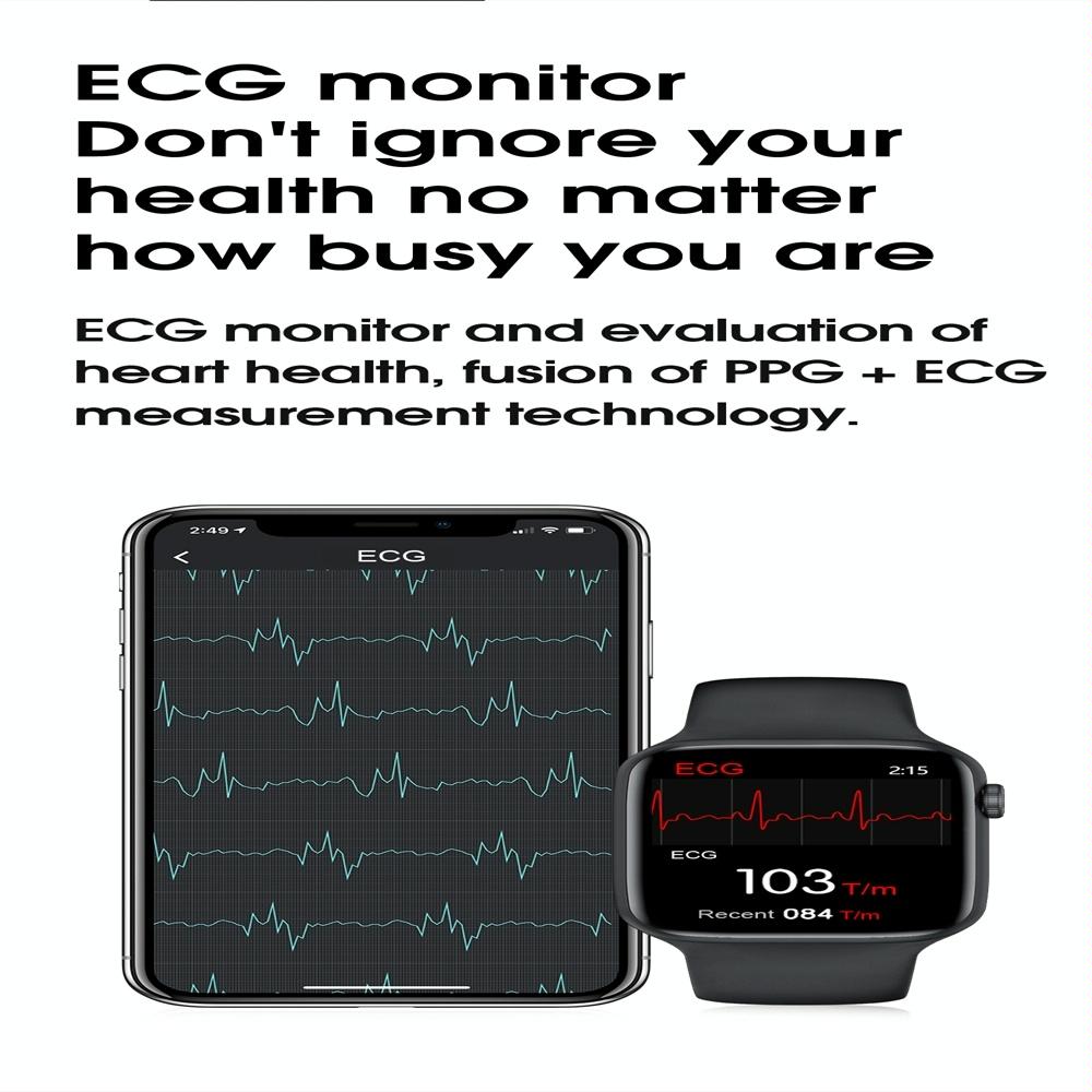 1.75 Inch Ips Smart Watch Waterproof Temp / Heart / Bp / Sleep Monitoring - Black 7
