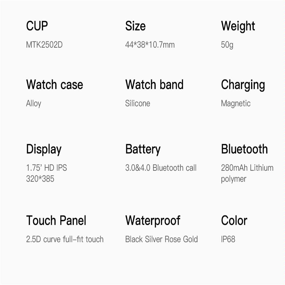 1.75 Inch Ips Smart Watch Waterproof Temp / Heart / Bp / Sleep Monitoring - Black 15