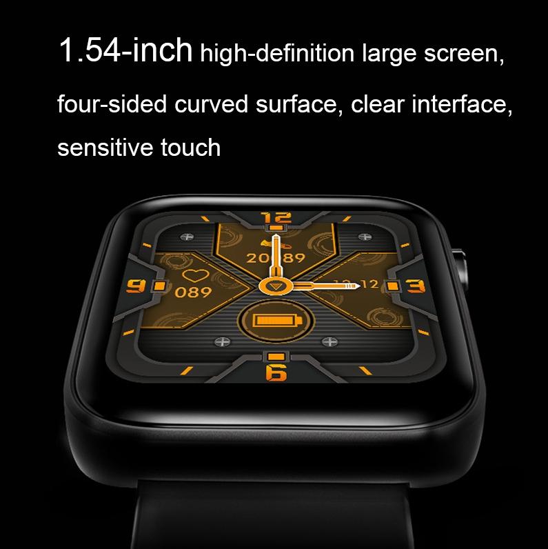 1.54 Inch Body Temperature Monitoring Smart Watch With Flashlight Function Black 4