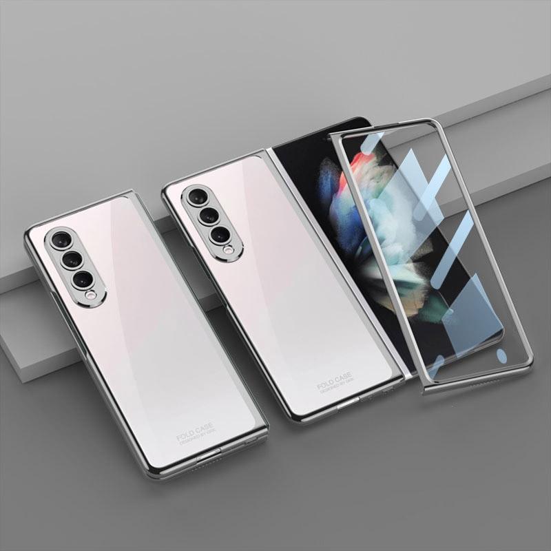 For Samsung Galaxy Z Fold4 5G Full Coverage Electroplated Glass Case - Transparent 11