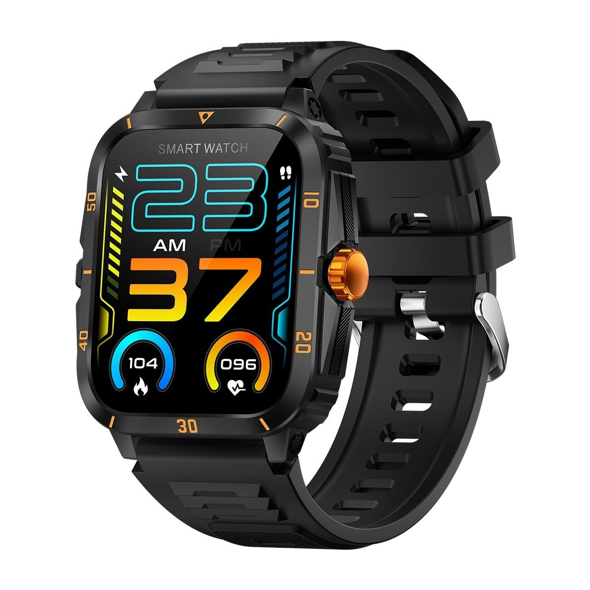 1.96 Inch Hd Square Screen Rugged Smart Watch Supports Bluetooth Calls / Sleep Monitoring / Blood Oxygen Monitoring - Black + Silver 4