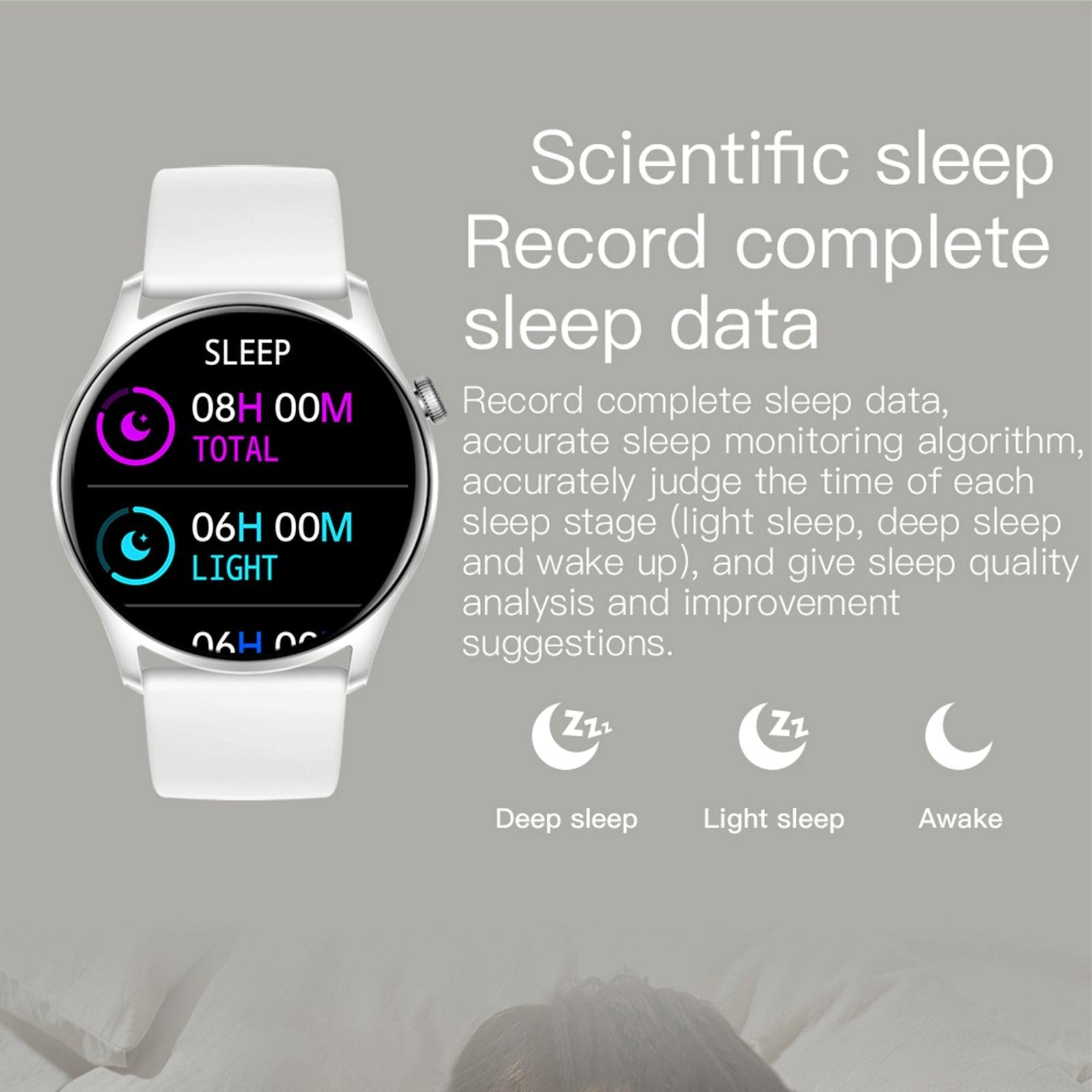 Smart Wristband With Sleep And Heart Monitoring - White 7