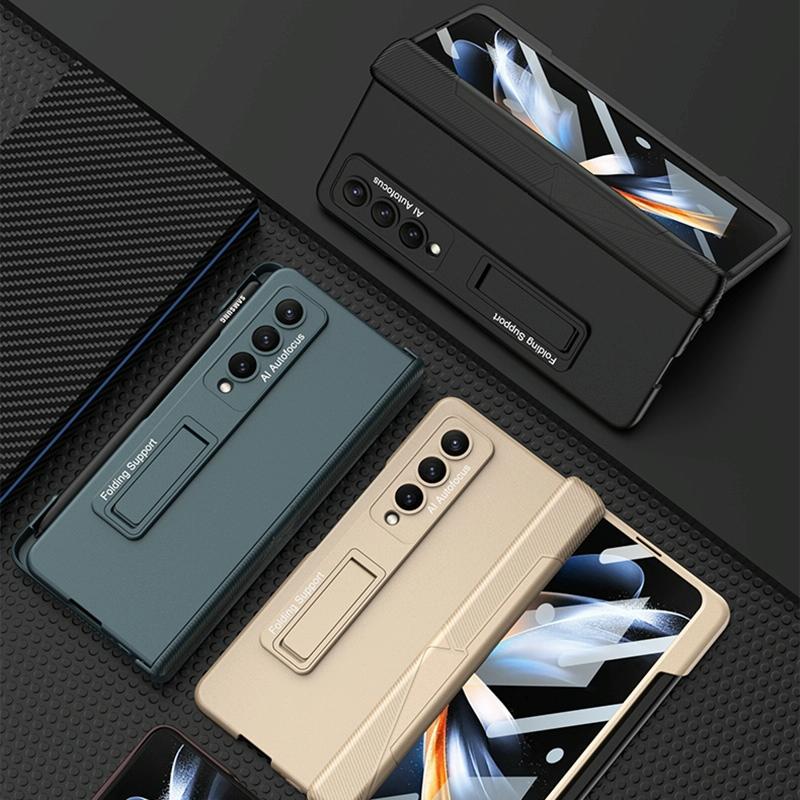 For Samsung Galaxy Z Fold4 5G Foldable Phone Case With Magnetic Closure And Pen Slot - Compact And Convenient - Champagne Gold 7