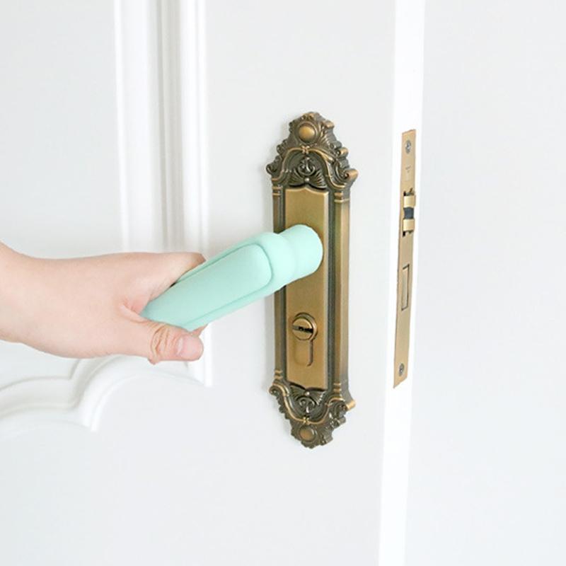 Childproof Silicone Door Handle Protector - Anti-collision Guard - Creamy-White 15