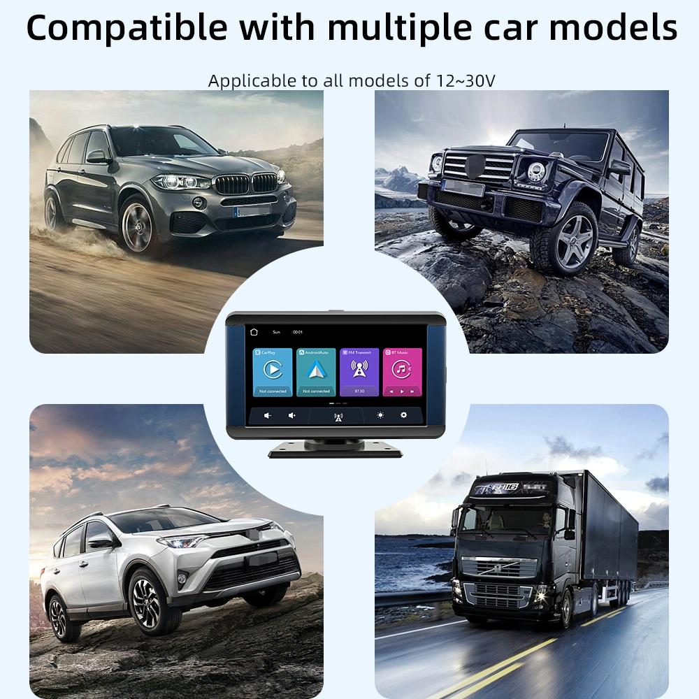 7 Inch Car Mp5 Player With Built-In Driving Recorder - Carplay / Android Auto Black 4