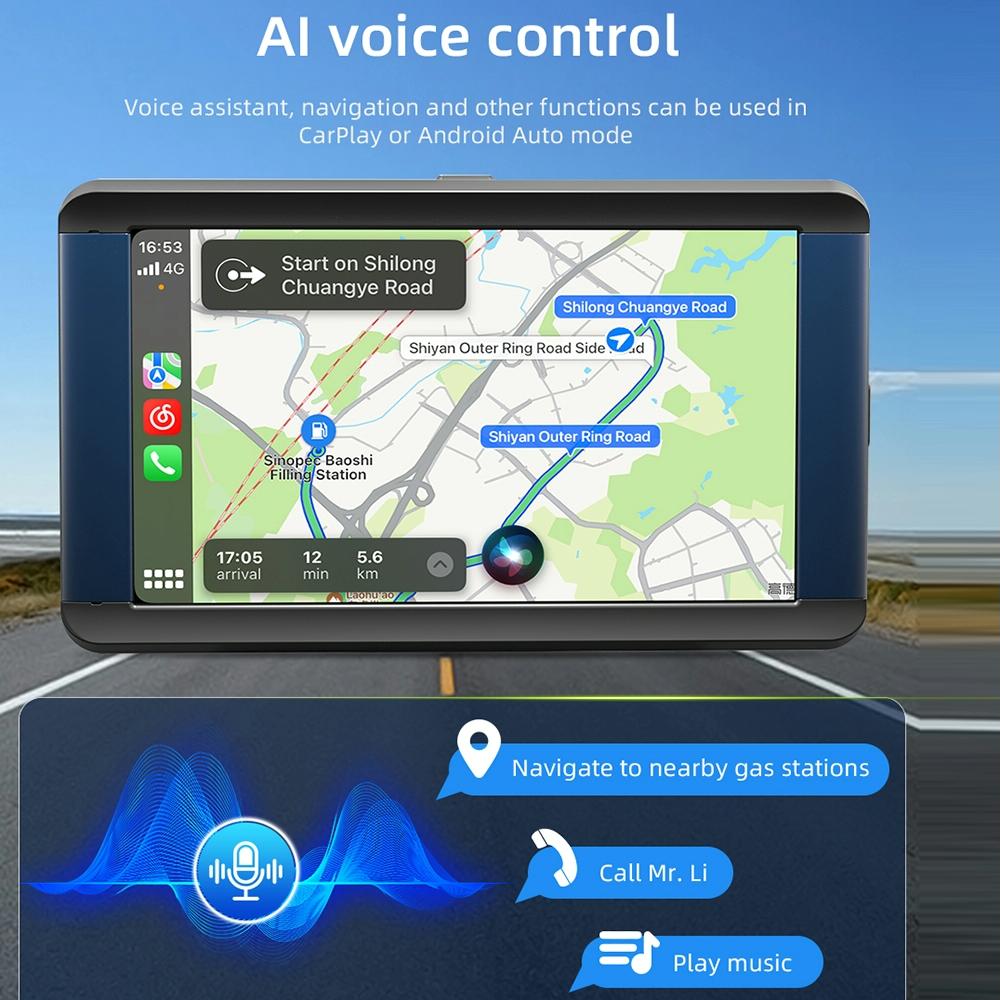 7 Inch Car Mp5 Player With Built-In Driving Recorder - Carplay / Android Auto Black 7