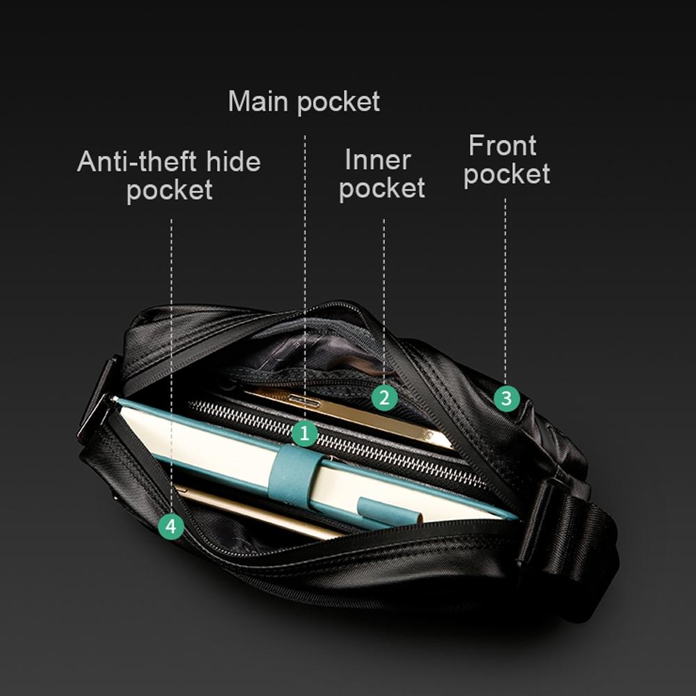 Waterproof Men Crossbody Bag Black 6