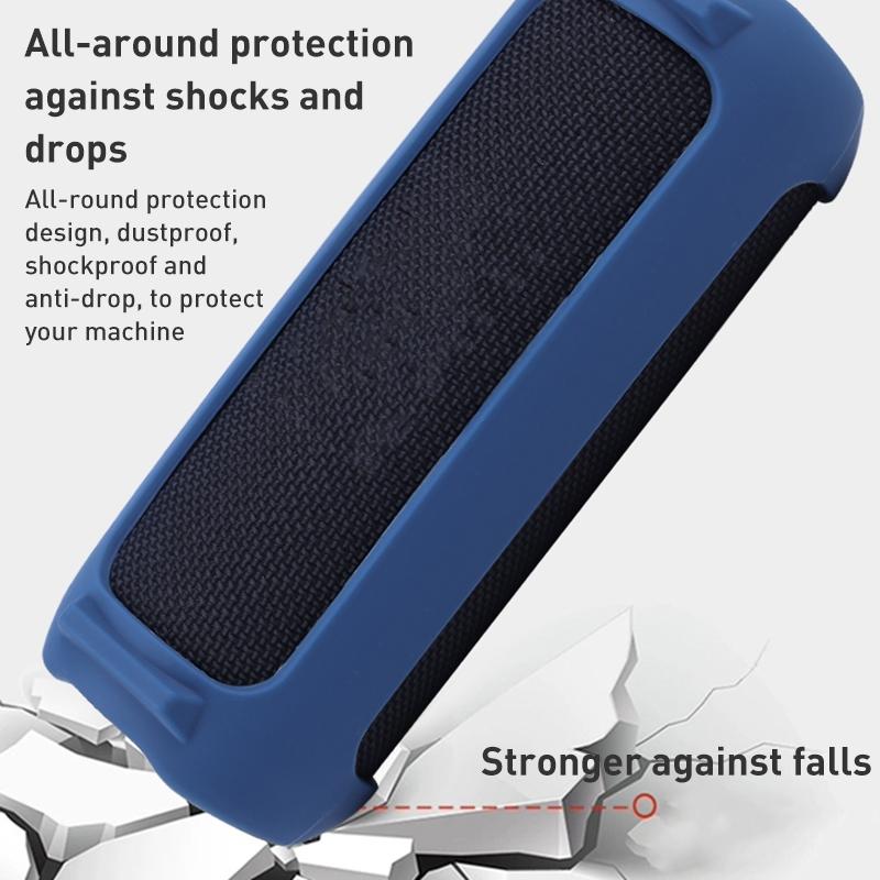 Portable Silicone Case with Shoulder Strap for Jbl Flip 6 Speaker - Black 6