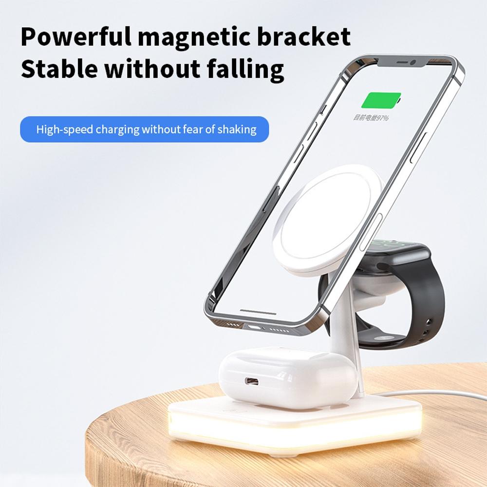 4 In 1 Magnetic Wireless Charger For Iphone / Iwatch / Airpods & More - Black 9