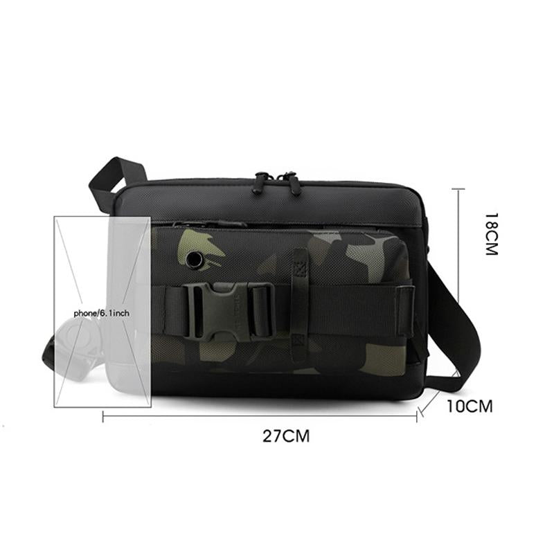Functional Men Chest Bag Versatile Messenger Bag For Everyday Use - Black 12
