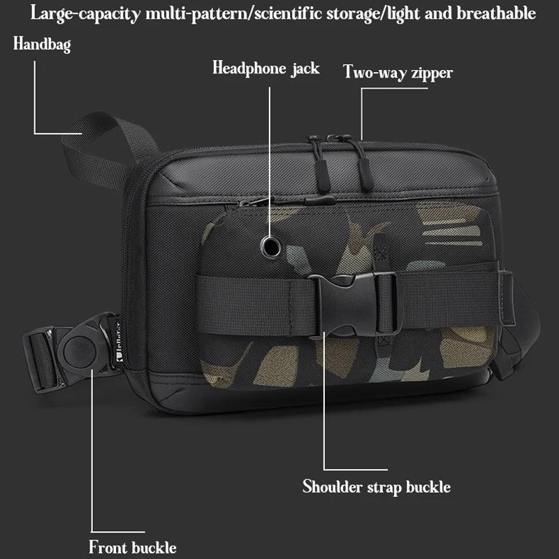 Functional Men Chest Bag Versatile Messenger Bag For Everyday Use - Black 14