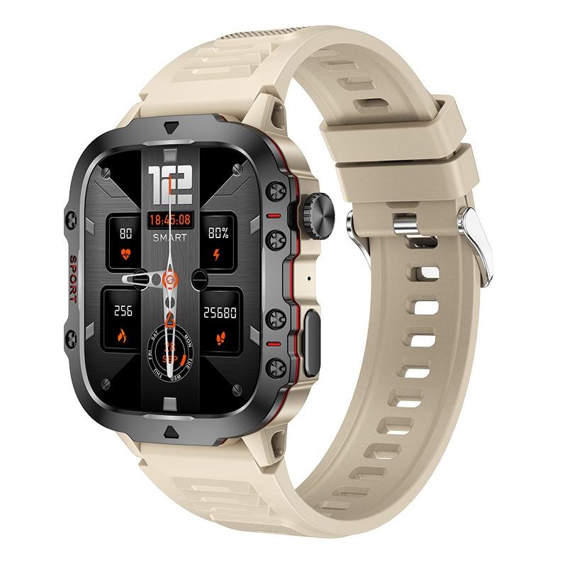 1.96 Inch Colour Screen Smart Watch Silicone Strap Support Bluetooth Call - Black 8