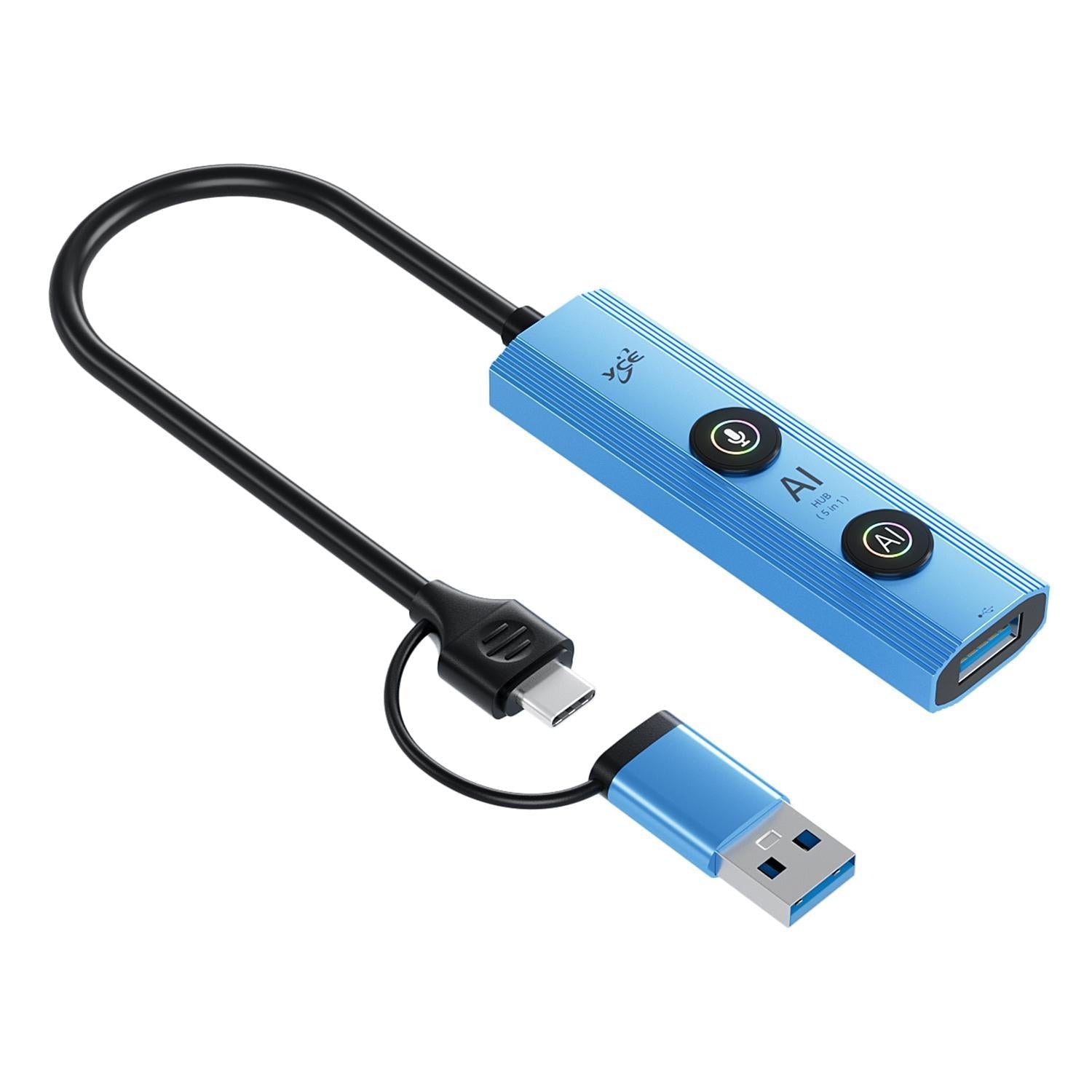 5-In-1 Usb3.0 / Type-C Hub Adapter Dock Blue 3
