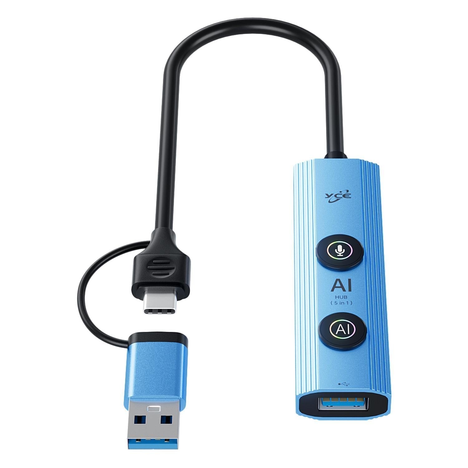 5-In-1 Usb3.0 / Type-C Hub Adapter Dock Blue 4