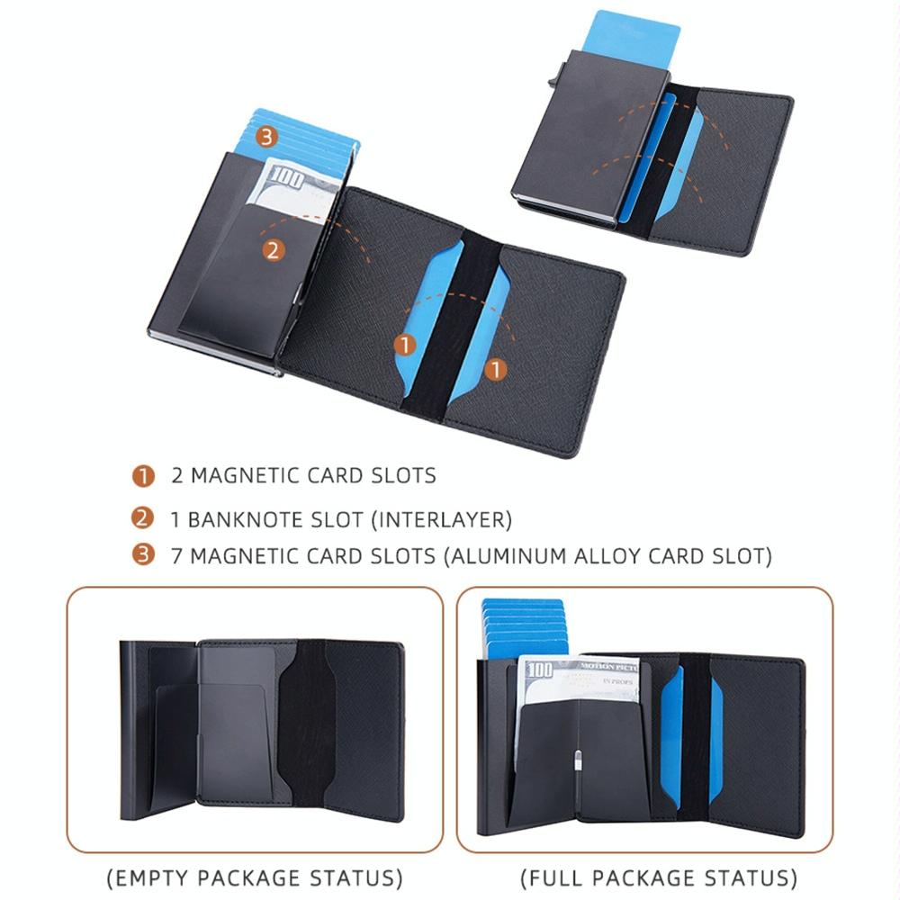 Anti-theft Rfid Leather Wallet - Secure Design - Black 8