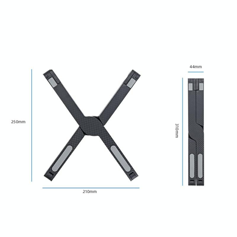Foldable Non-slip Laptop Stand - Plastic Silicone - Black 4