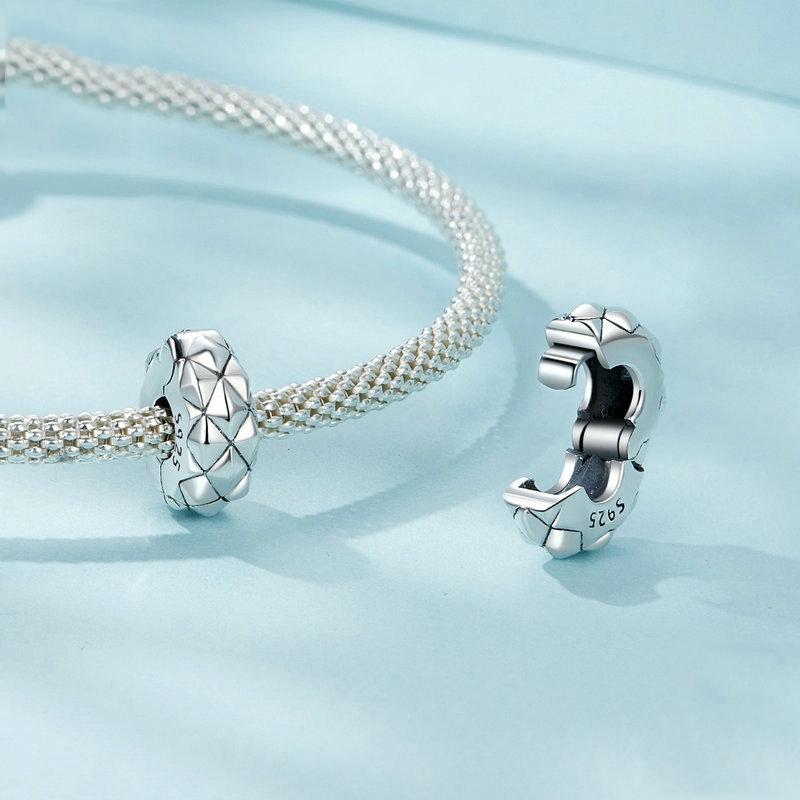 925 Sterling Silver Diy Bracelet Clip Diamond Pattern 5