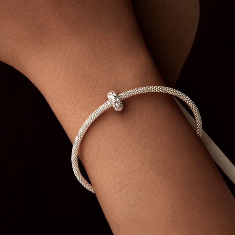 925 Sterling Silver Diy Bracelet Clip Diamond Pattern 7