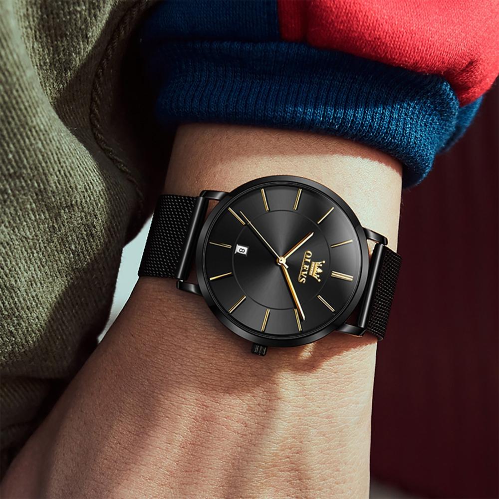 Waterproof Steel Strap Men Quartz Watch - Business Style - Black 11