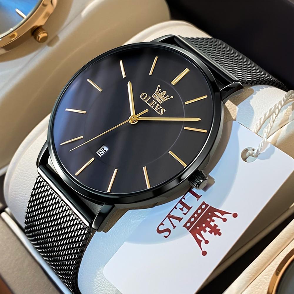 Waterproof Steel Strap Men Quartz Watch - Business Style - Black 13