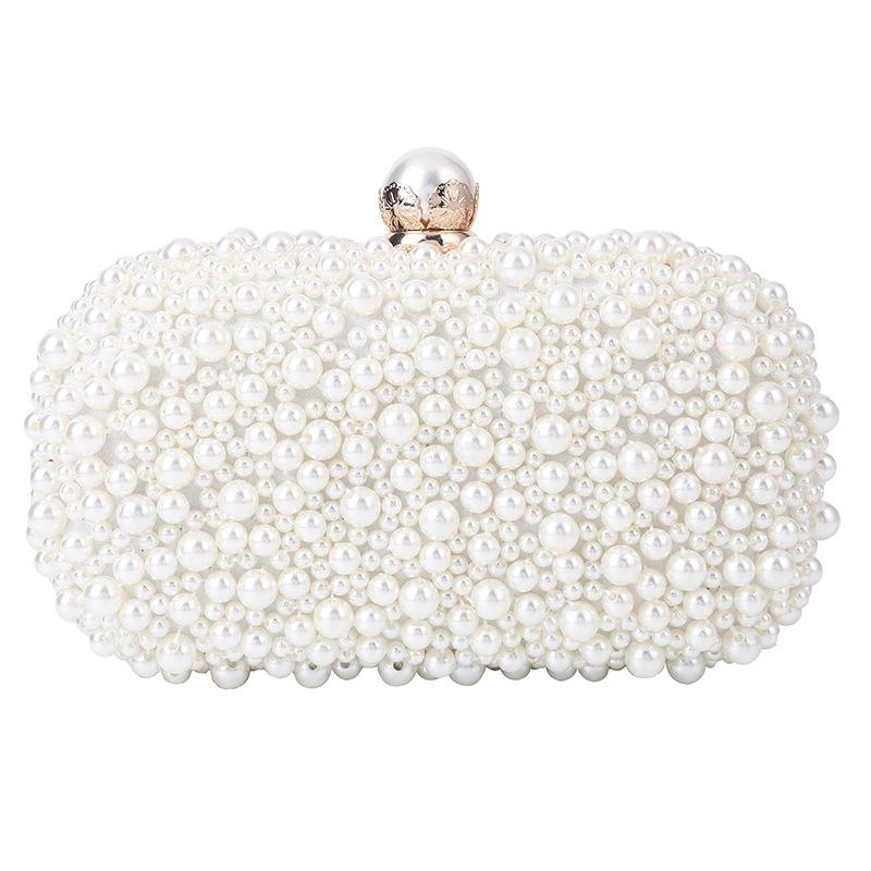 Soft Lock Pearl Evening Bag Chic Crossbody - White