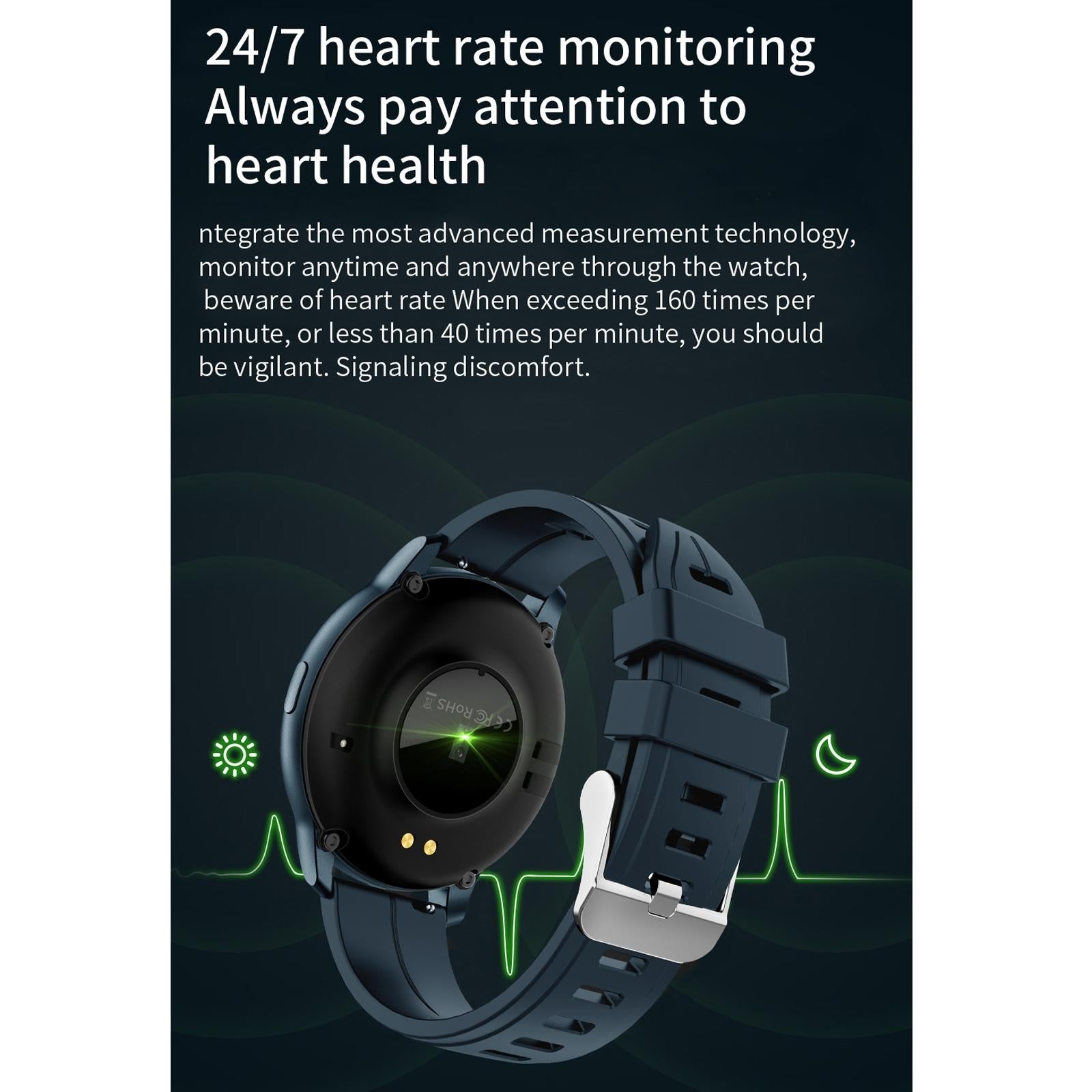 1.3 Inch Ips Colour Screen Ip67 Waterproof Smart Watch Support Sleep Monitor / Heart Rate Monitor / Blood Pressure Monitor - Black 12