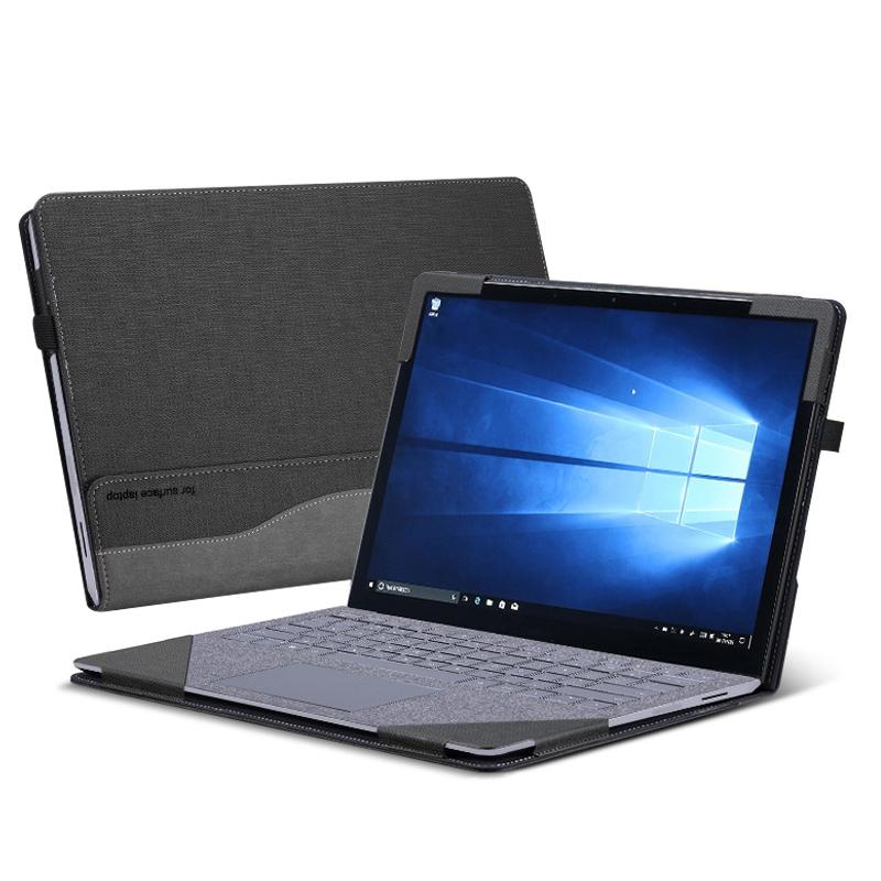 Versatile 13.5 Leather Laptop Sleeve for Microsoft Surface - Multi-functional - Blue 12