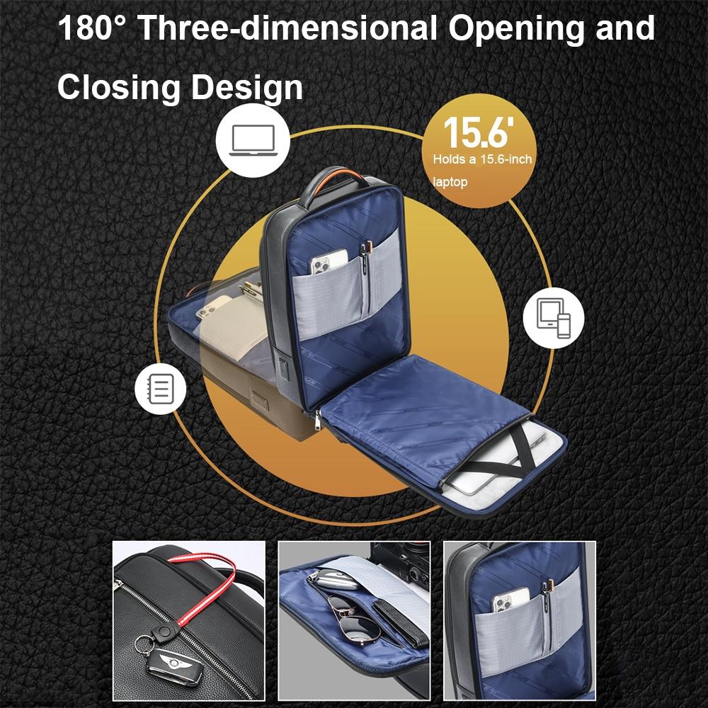 Multifunctional Anti-theft Laptop Business Backpack with Usb Charging Hole Black 4