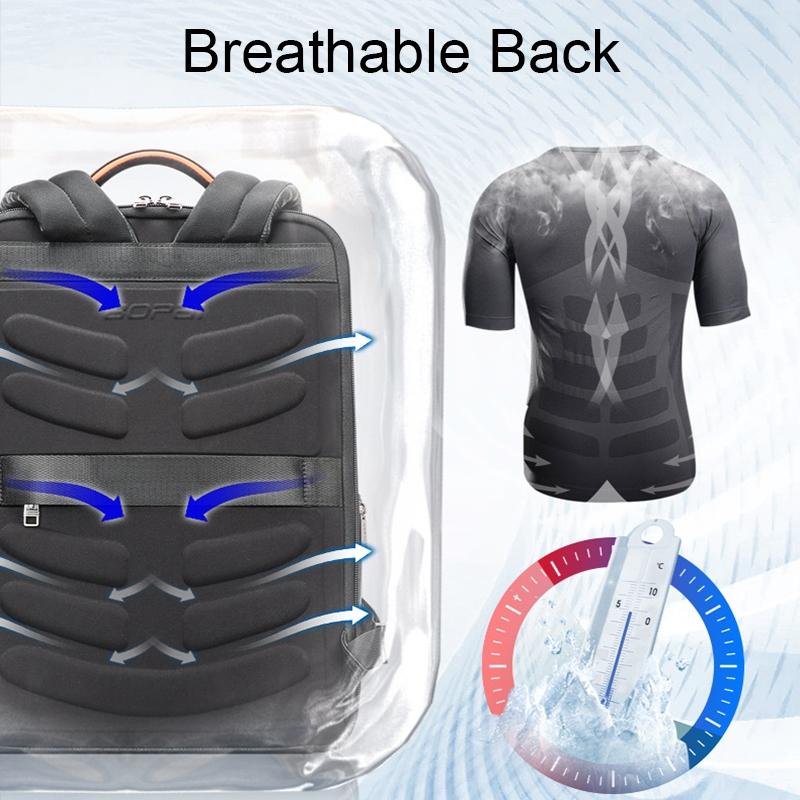 Multifunctional Anti-theft Laptop Business Backpack with Usb Charging Hole Black 5