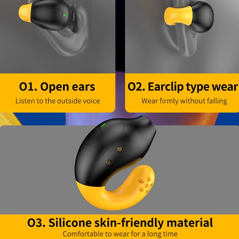Wireless Ear Clip Bluetooth Headset with Led Display - Noise Reduction 10