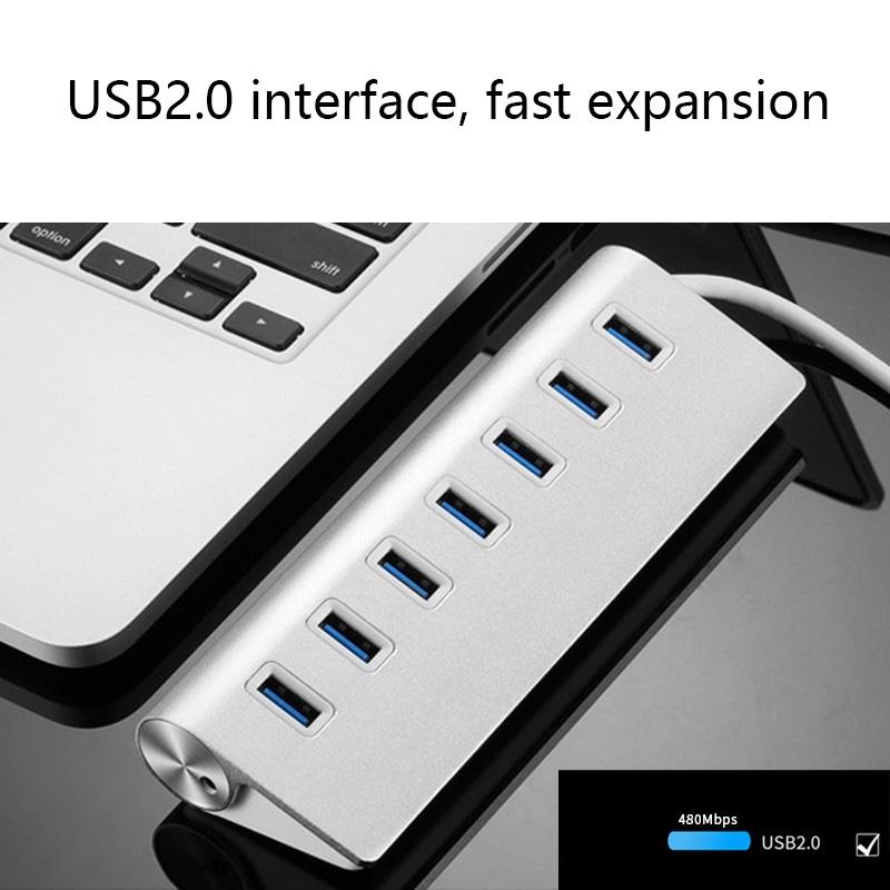 7-Port Aluminum Usb2.0 Hub 4