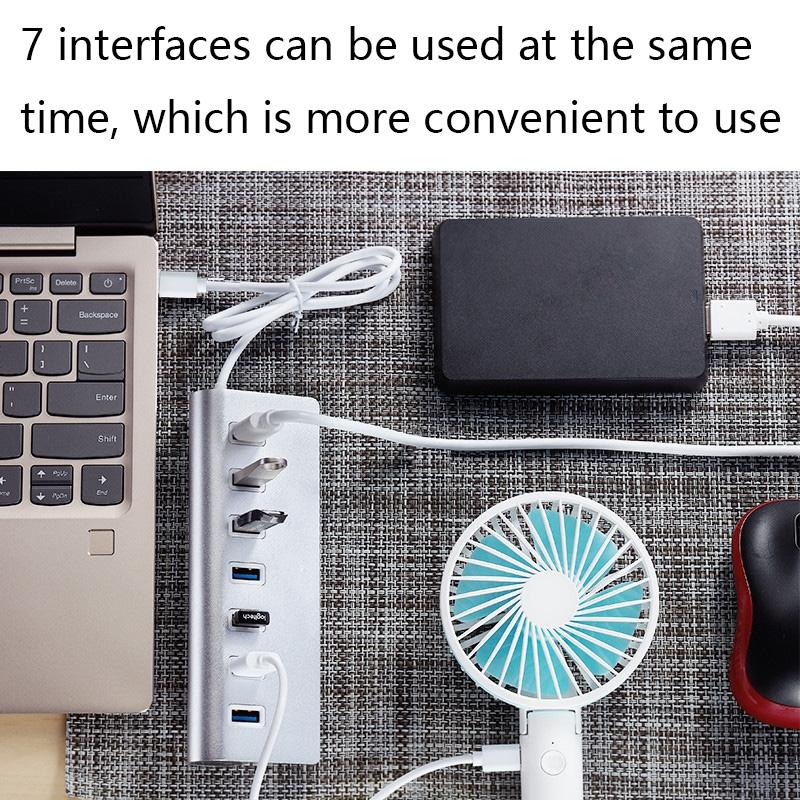 7-Port Aluminum Usb2.0 Hub 5