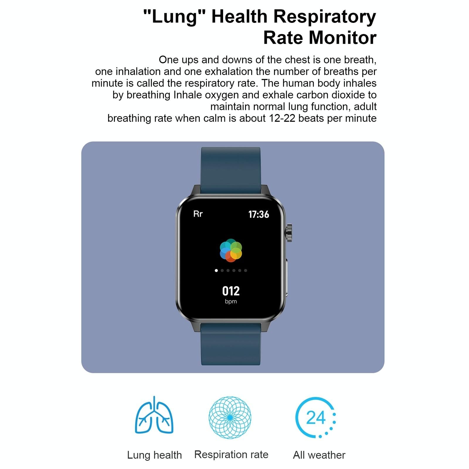 1.7 Inch Tft Colour Screen Ip68 Waterproof Smart Watch Support Blood Oxygen Monitoring / Body Temperature Monitoring / Ai Medical Diagnosis - Leather Strap - Black 9