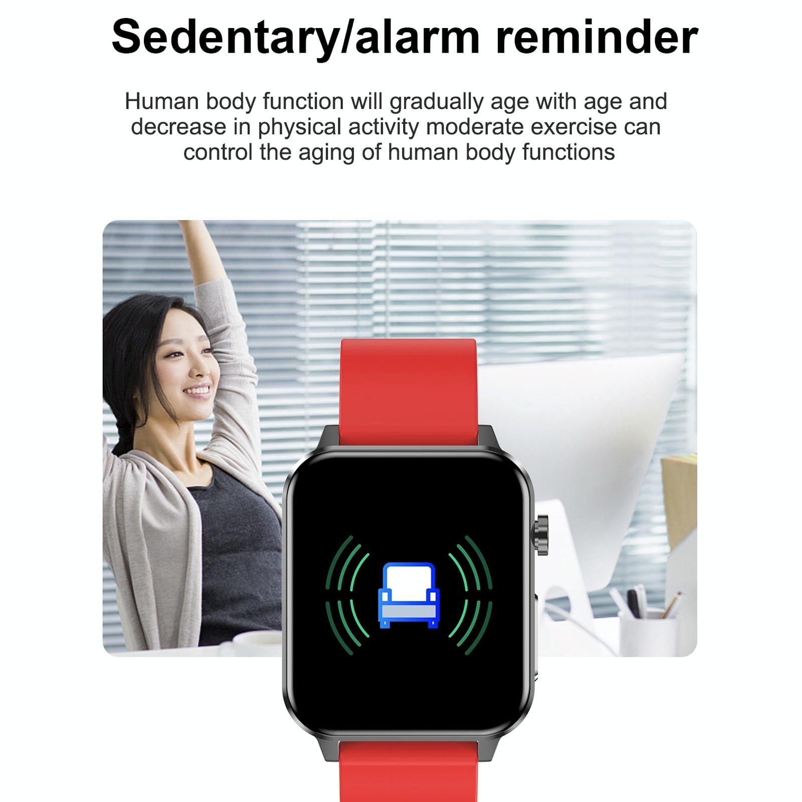 1.7 Inch Tft Colour Screen Ip68 Waterproof Smart Watch Support Blood Oxygen Monitoring / Body Temperature Monitoring / Ai Medical Diagnosis - Leather Strap - Black 15
