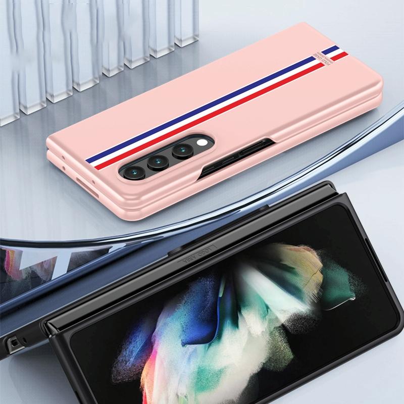 For Samsung Galaxy Z Fold4 5G Frosted Skin Case - Slim & Stylish - Black Color Bar 5
