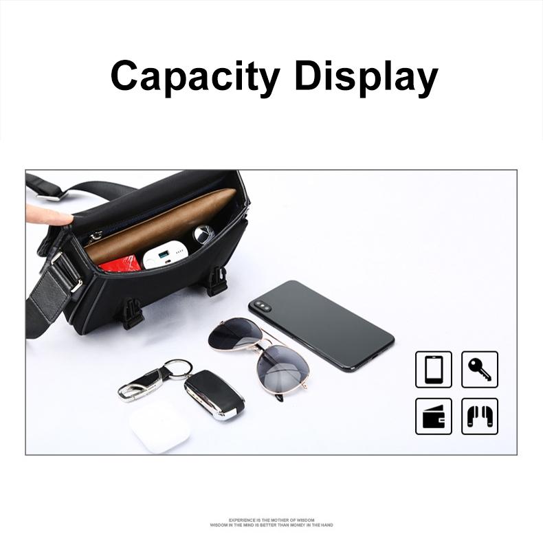 Waterproof Crossbody Shoulder Bag Black 5