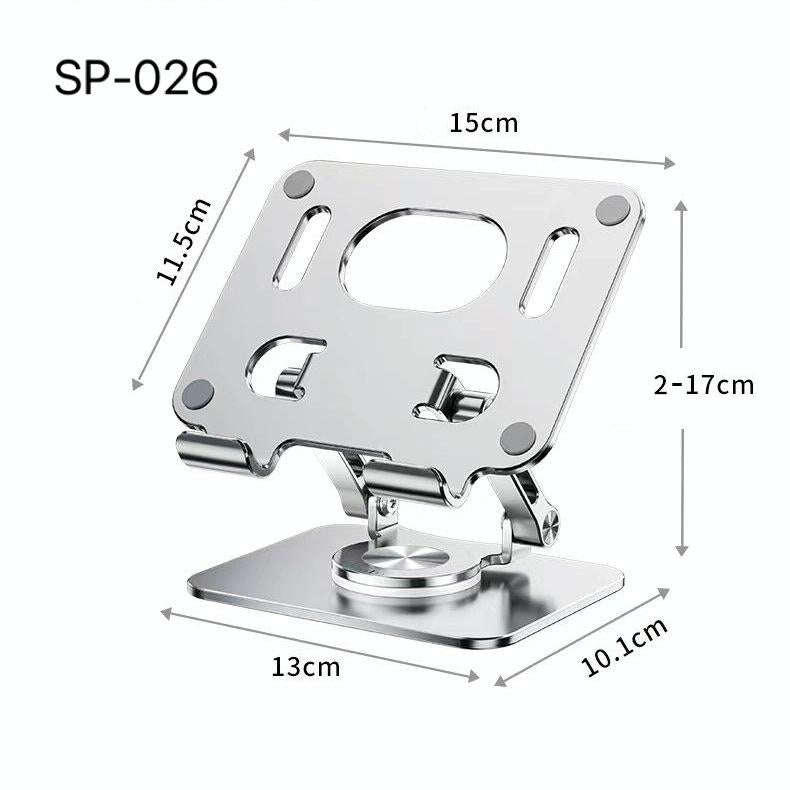 Universal Tablet Stand - 360 Degree Rotating Foldable - Silver 4