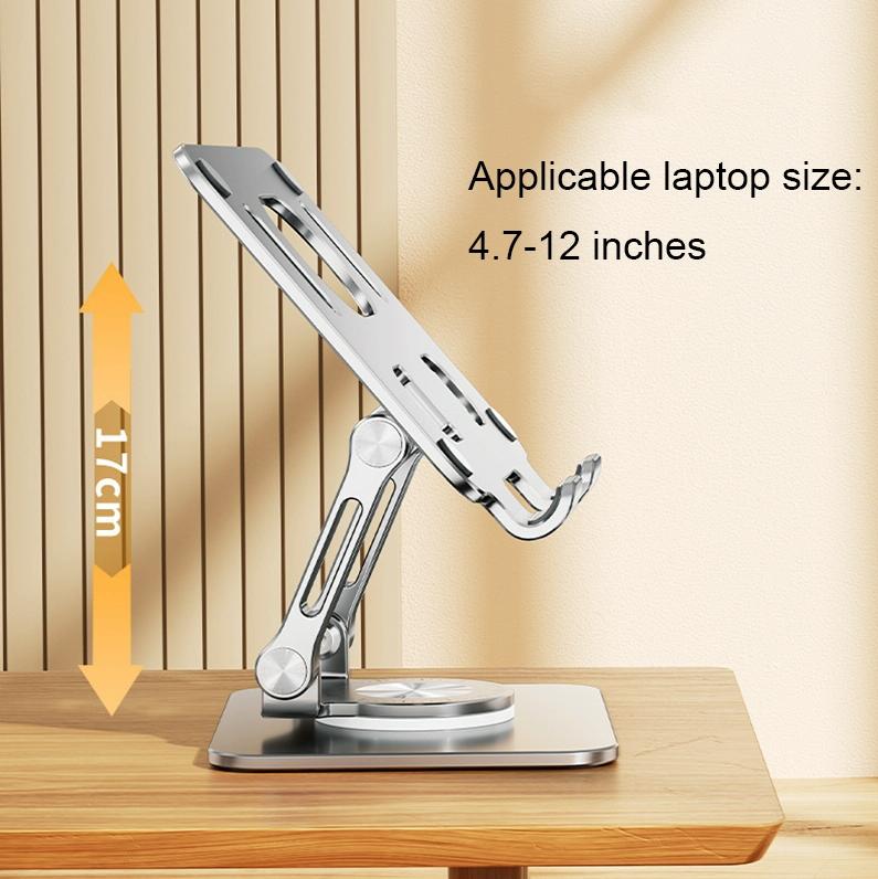 Universal Tablet Stand - 360 Degree Rotating Foldable - Silver 5