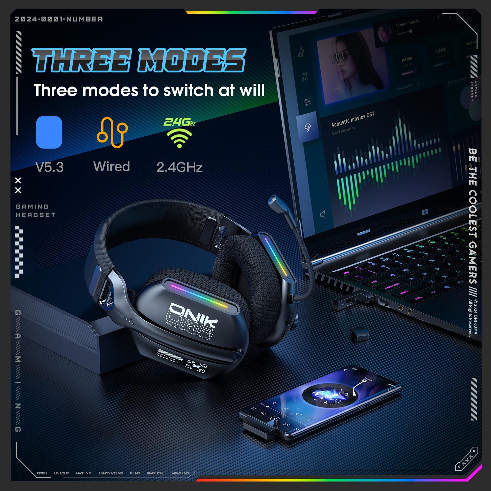 Tri-Mode Bluetooth Gaming Headset Black 5