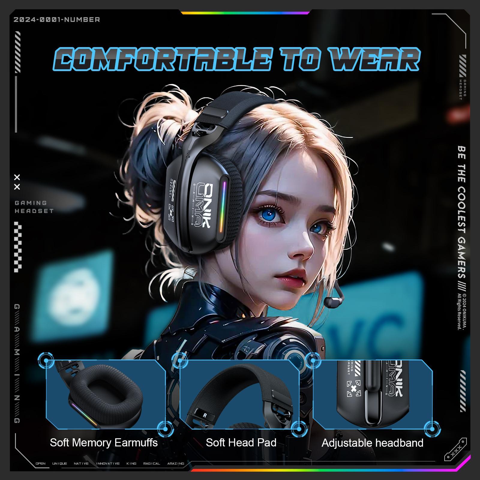 Tri-Mode Bluetooth Gaming Headset Black 8