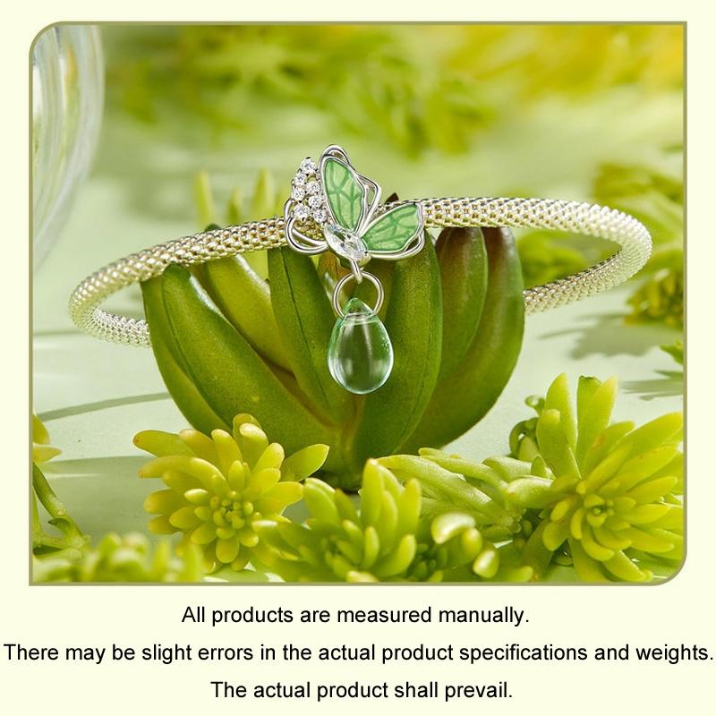 925 Sterling Silver Platinum Plated Butterfly Water Drop Diy Beads 6