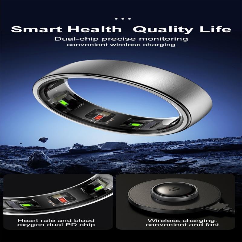 Smart Ring Heart Rate Blood Oxygen Sleep Sports Size 11 - Black 5